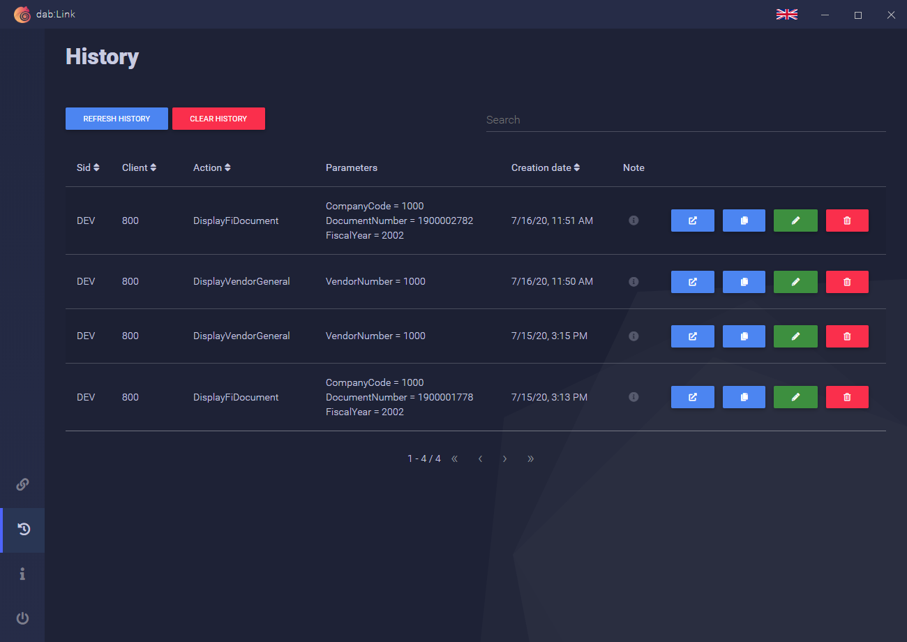 visión general de uso de enlace